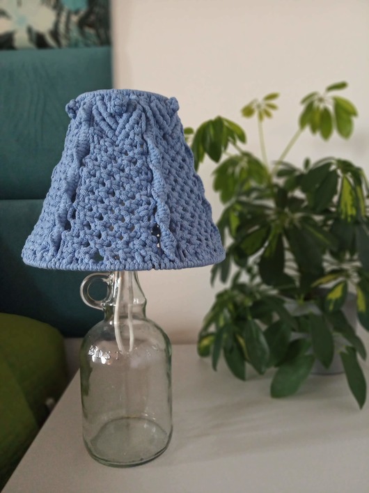 lampy stołowe Abażur makrama lampka stołowa