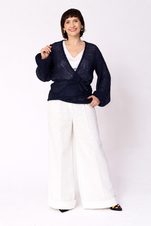 swetry damskie  Lekki sweter mgła Nadia - Granatowy