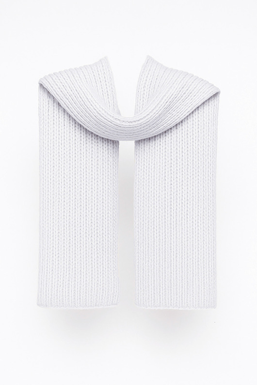 szale damskie PUCHACZ - szalik wełna merino, bawełna czesana kremowy