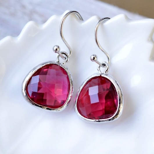 ruby red unique glass  Made by Magda