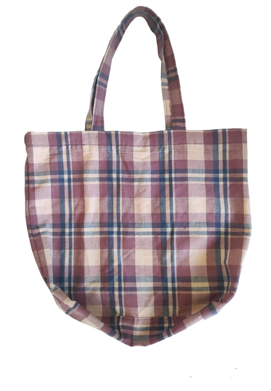 torby na zakupy Torba na zakupy; bawełnina, kratka, handmade