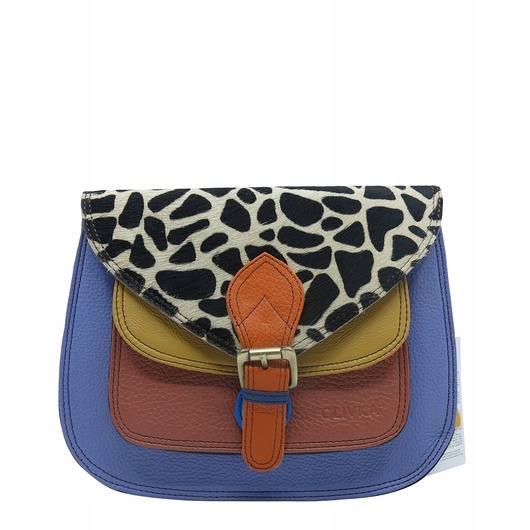 torby na ramię Torebka listonoszka elegancka regulowany pasek skórzana kolorowa OLIVKA