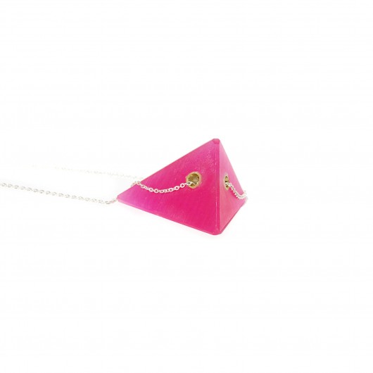 piramida / PINK / srebrny łańcuszek Filimoniuk