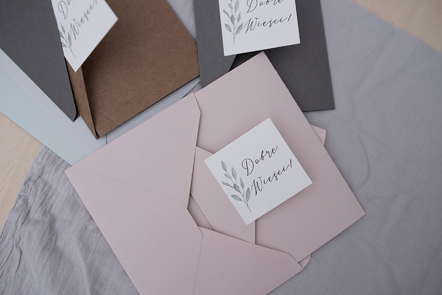Zaproszenie ślubne z serii MINT PINK Papel