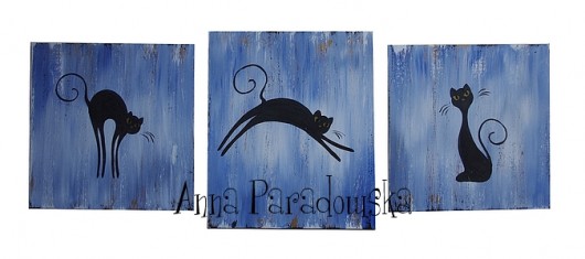 Tryptyk Bezzegarowy Blue Anna Paradowska