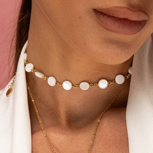 złote naszyjniki Choker Mesmerize Stones