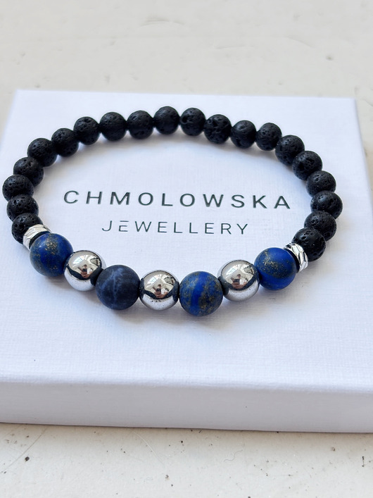 biżuteria męska Bransoletka Męska Lapis Lazuli