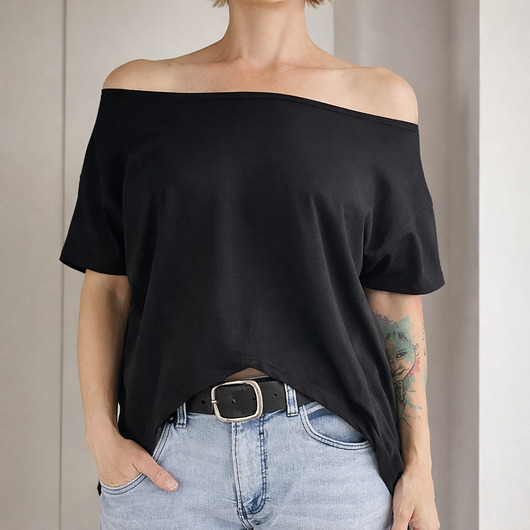 bluzki kimonowe damskie Bluzka Środek Czarna