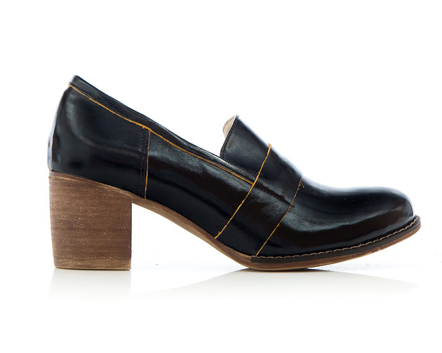 botki damskie SKÓRZANE PÓŁBUTY ZAPATO 250  ŻÓŁTY NAPLAK