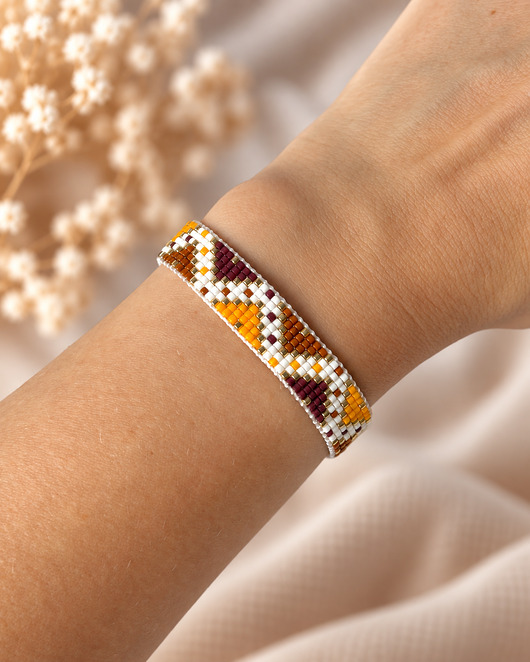 bransoletki - inne Bransoletka AUTUMN GEOMETRY - boho - koraliki Miyuki