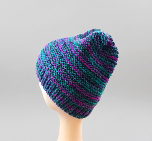 czapki damskie 6907 Ciepła Czapka typu Beanie w Intensywnym Melanżu