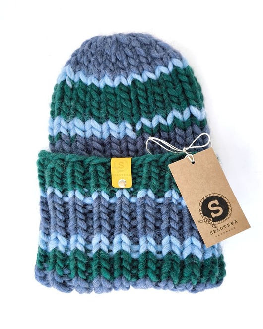 czapki damskie WOOLY COLOR "6"ciepła wełniana czapka