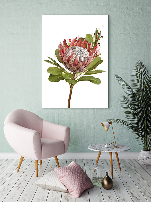 OBRAZ NA PŁÓTNIE - RÓZOWY KWIAT-70x100 LUdesign gallery