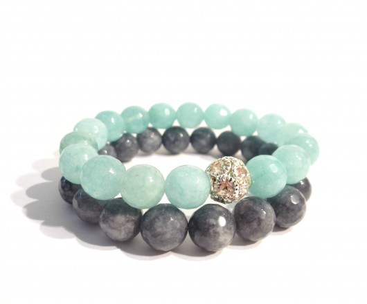 Bransoletki 'Grey & Turquoise' labonita