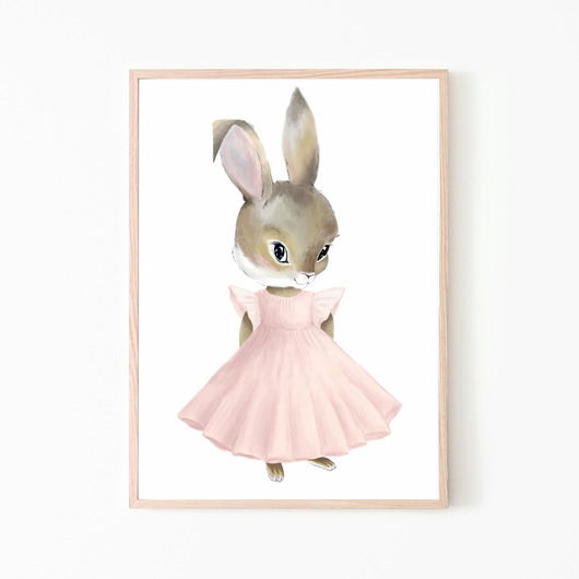 Plakat obrazek pastelowy króliczek Dekoracjan