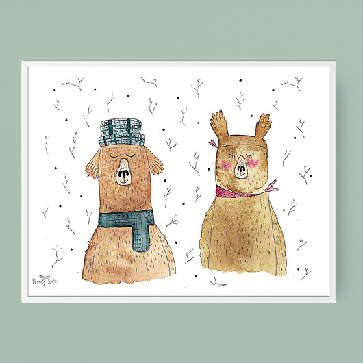 Plakat dziecięcy z misiami - 30x40cm Merely Susan