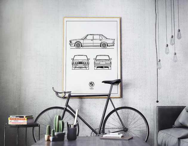 Plakat Legendy Motoryzacji - BMW M535i Peszkowski Graphic