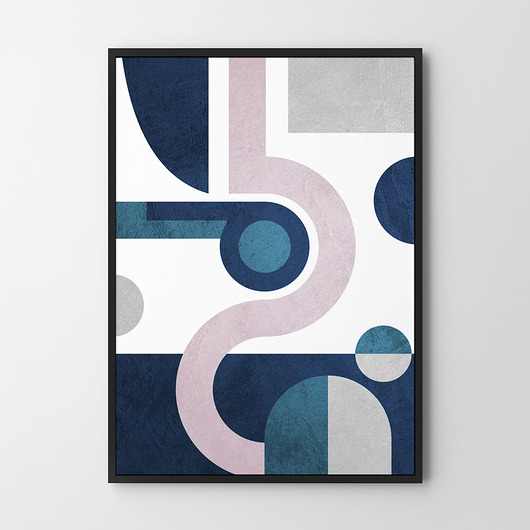 plakaty Plakat Blue Geo