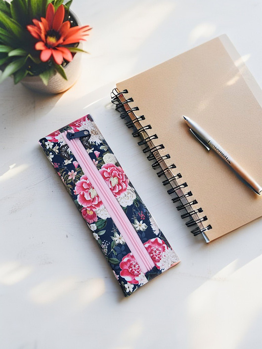 piórniki Piórnik organizer wodoodporny w kwiaty handmade OP02