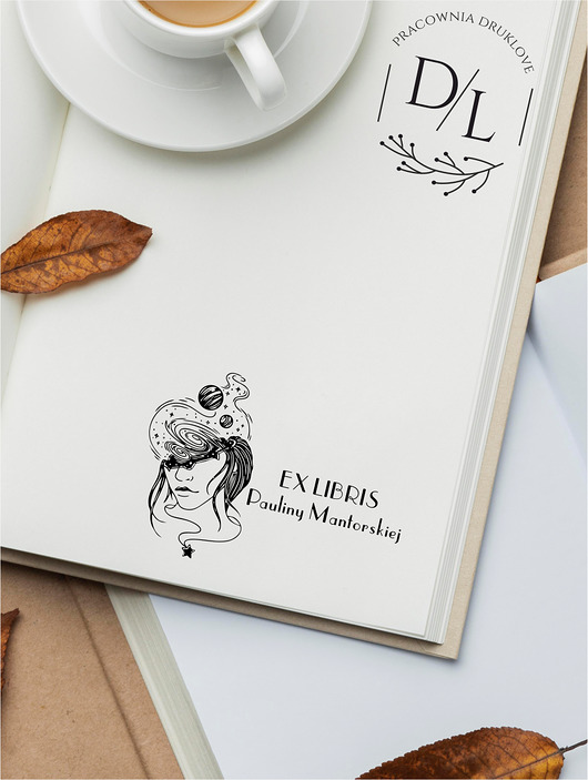 stemple Stempel Ex Libris Exlibris personalizowany Dziewczyna Kosmos