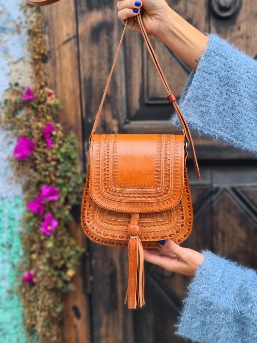 torby na ramię Torebka damska skórzana ręcznie robiona góralska Luisa