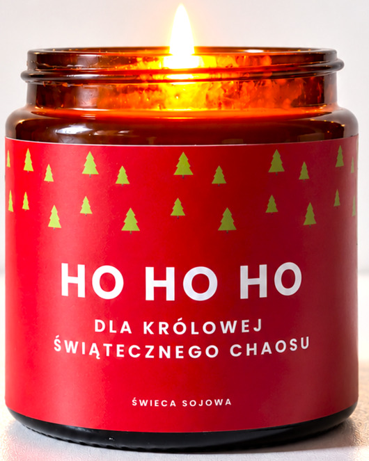 świece zapachowe Świąteczna świeczka sojowa z nutą humoru