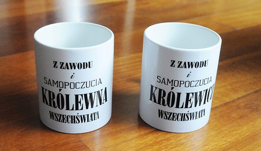 kubki Z zawodu i samopoczucia królewna, kubki dla pary