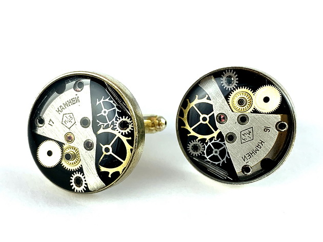 spinki do mankietów SPINKI - Steam dream Black III