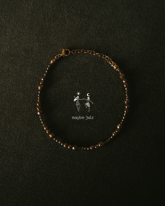 bransoletki z kamieni naturalnych Bransoletka Brownie z błyszczących hematytów