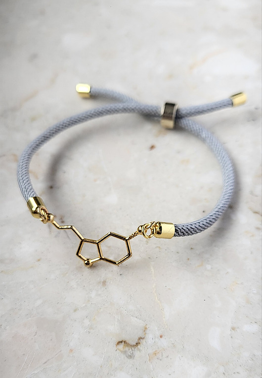 bransoletki na sznurku Bransoletka SEROTONINA- szara