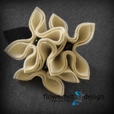 ecru with black FlowerFelt Design