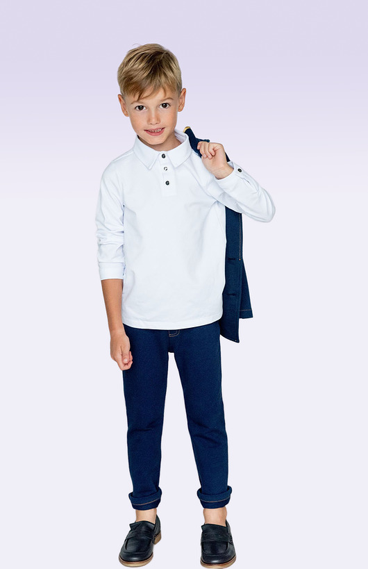 bluzki dla chłopców Biała bawełniana koszula - bardzo wygodna