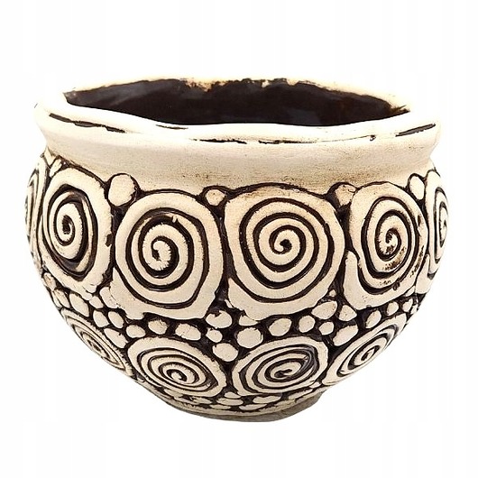 doniczki Doniczka Ceramiczna Handmade Kwiatowy Statek. Doniczka Ręcznie Robiona