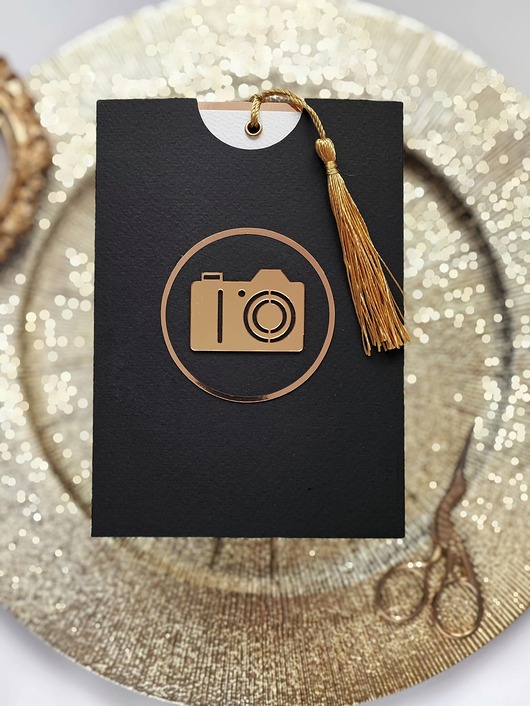 kartki scrapbooking Voucher na sesję zdjęciową 5szt