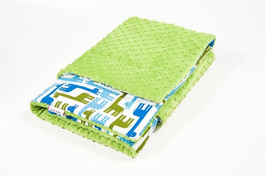 Mięciutki kocyk - zielone żyrafki 75x100 Minky and Cotton