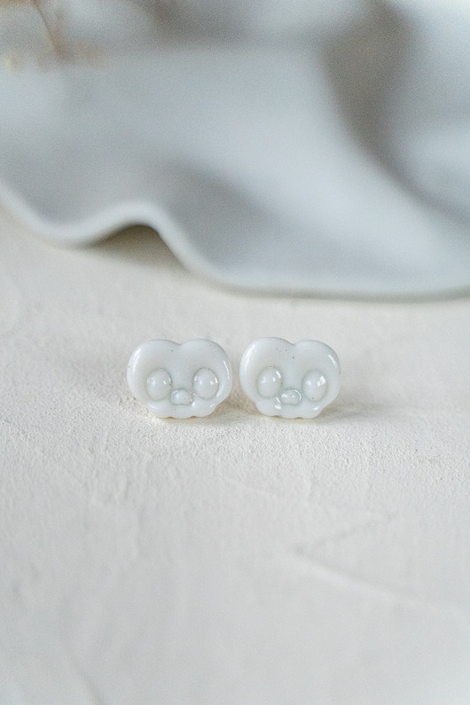 kolczyki ceramiczne Kolczyki porcelanowe SKULL