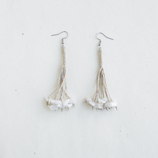 kolczyki z kamieniami Kwarc lodowy kolczyki Nature