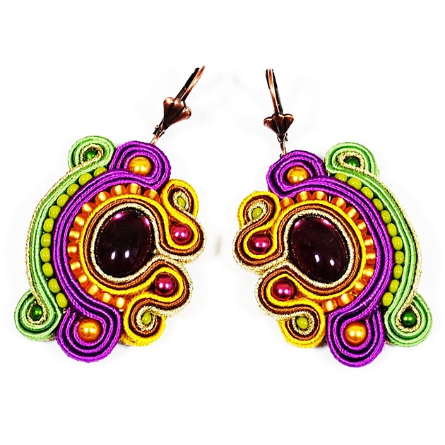 kolczyki soutache Sutaszowe kolczyki  TAZA