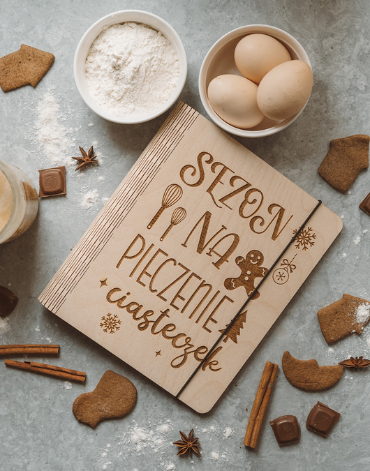 kuchnia - różne Przepiśnik drewniany - sezon na pieczenie ciasteczek