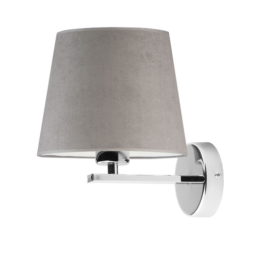 kinkiety Skandynawska lampa ścienna do salonu z szarym abażurem PUNA VELUR