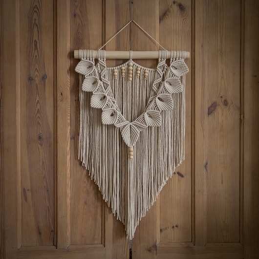 makramy Makrama Pawne S kremowa