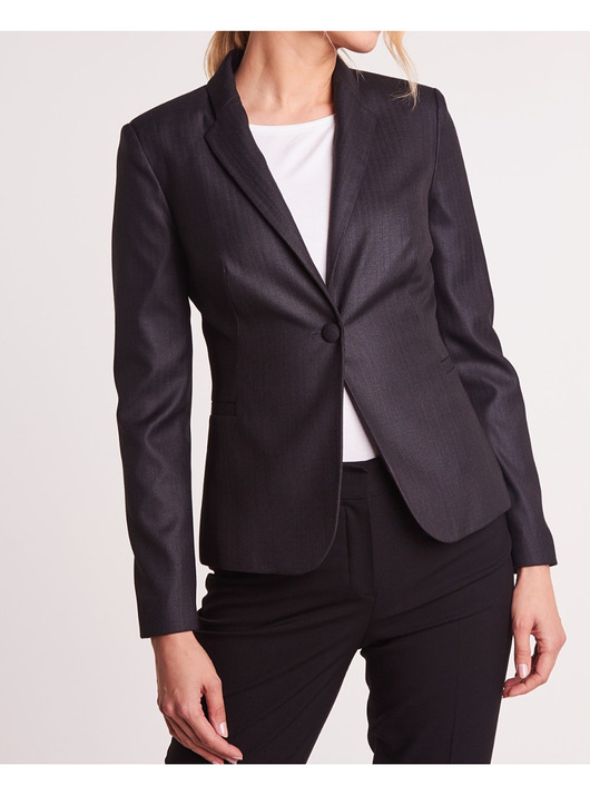 marynarki damskie Marynarka slim fit grafitowa