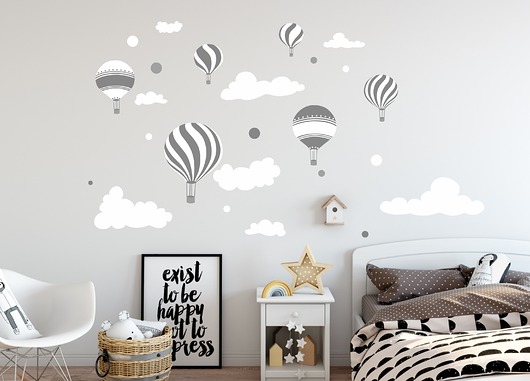 Naklejka ścienna dla dzieci balon balony chmury  madras24