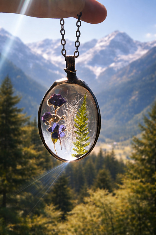 wisiory Naszyjnik z sierścią zwierzęcia 