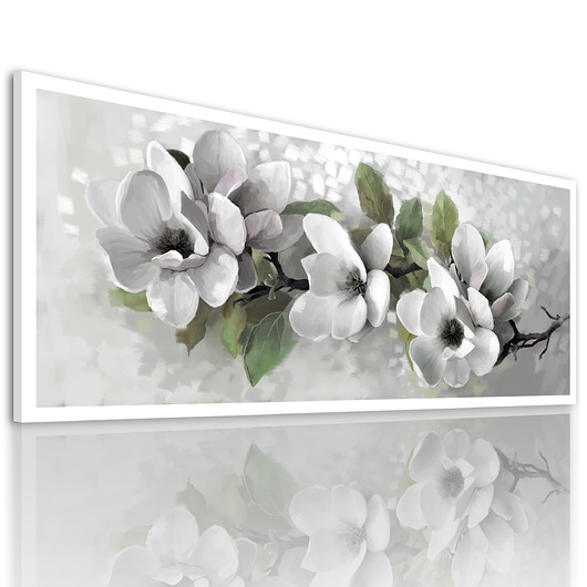 OBRAZ NA PŁÓTNIE - KWIATY MAGNOLIE 150x60cm LUdesign gallery