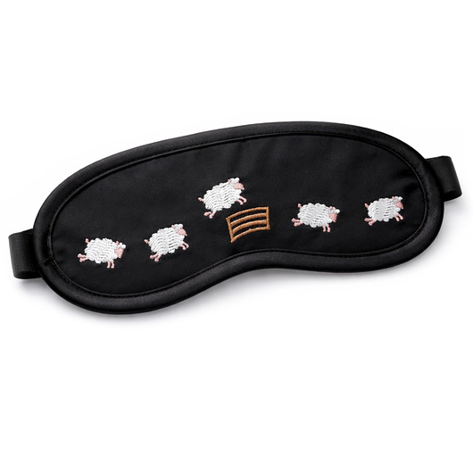 opaski na oczy OPASKA Czarna bawełniana haftowna Baranki do liczenia PREZENT