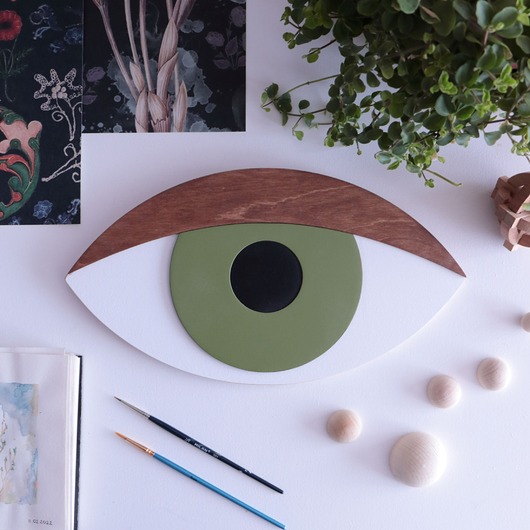 Ozdoby na ścianę Oko 3D Euskadi  orzechowa powieka