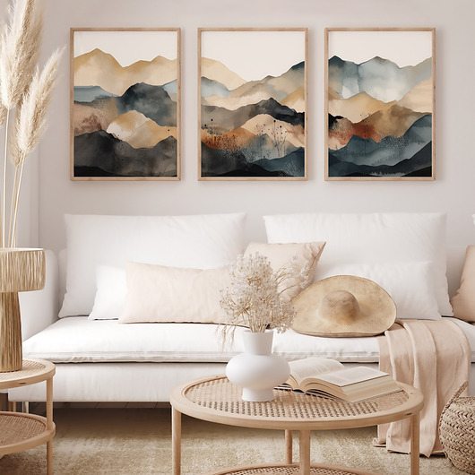 plakaty Plakat Tryptyk Górska harmonia w akwarelach