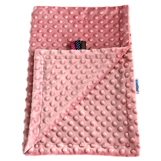 kocyki, kołderki, pościel dla dzieci Kocyk Dwuwarstwowy Niemowlęcy Minky 75x55 cm LOVE  od BabyU