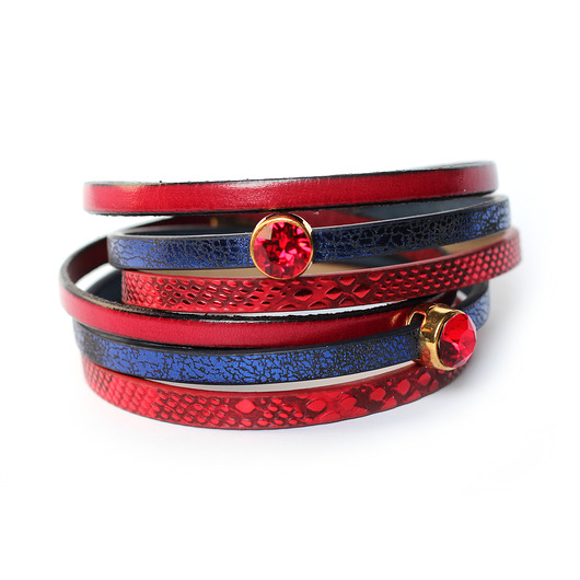 Bransoletka Fun Swarovski czerwono-granatowa Kociokwik Jewelry